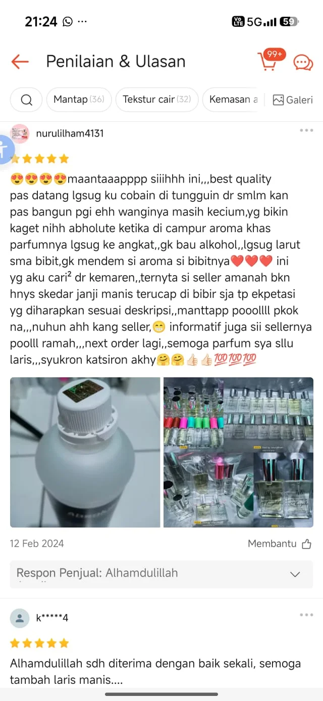 Parfum isi ulang dengan kualitas terbaik